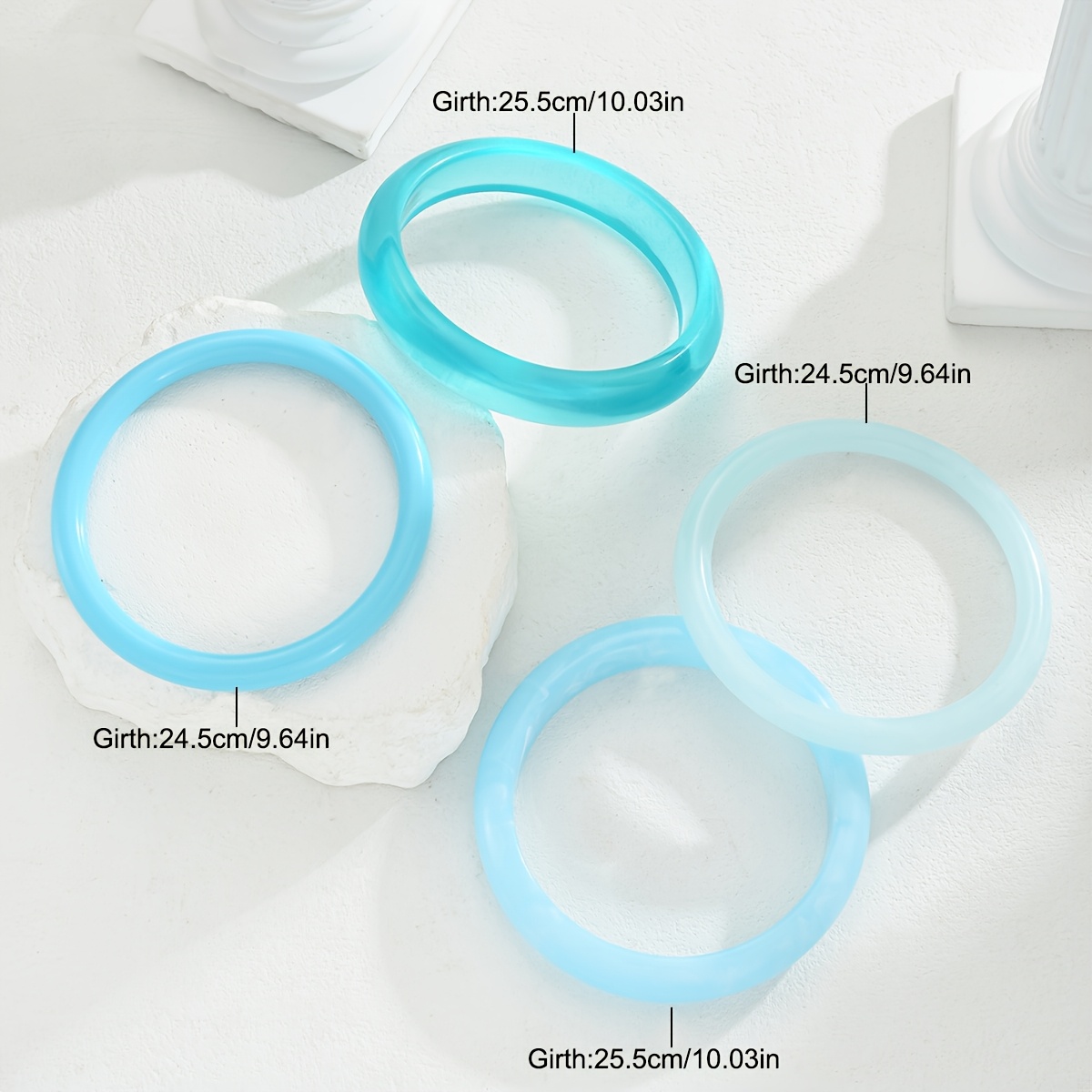 4pc Elegant Resin Bangle Set for Women