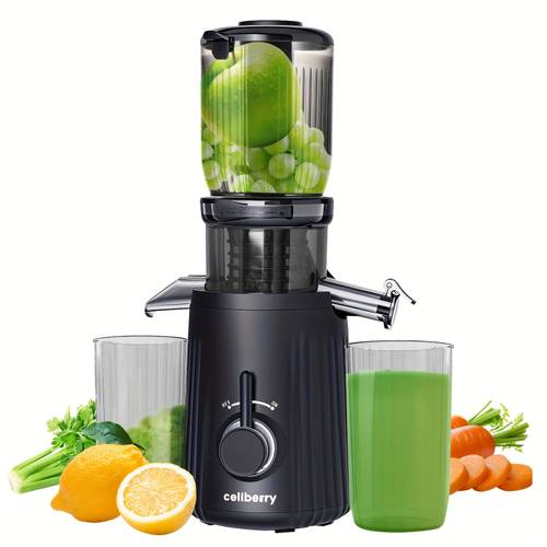 cold press juicer slow masticating 55 rpm with 4 1 large feed chute for whole fruits vegetables self feeding quiet motor automatic easy clean for home use