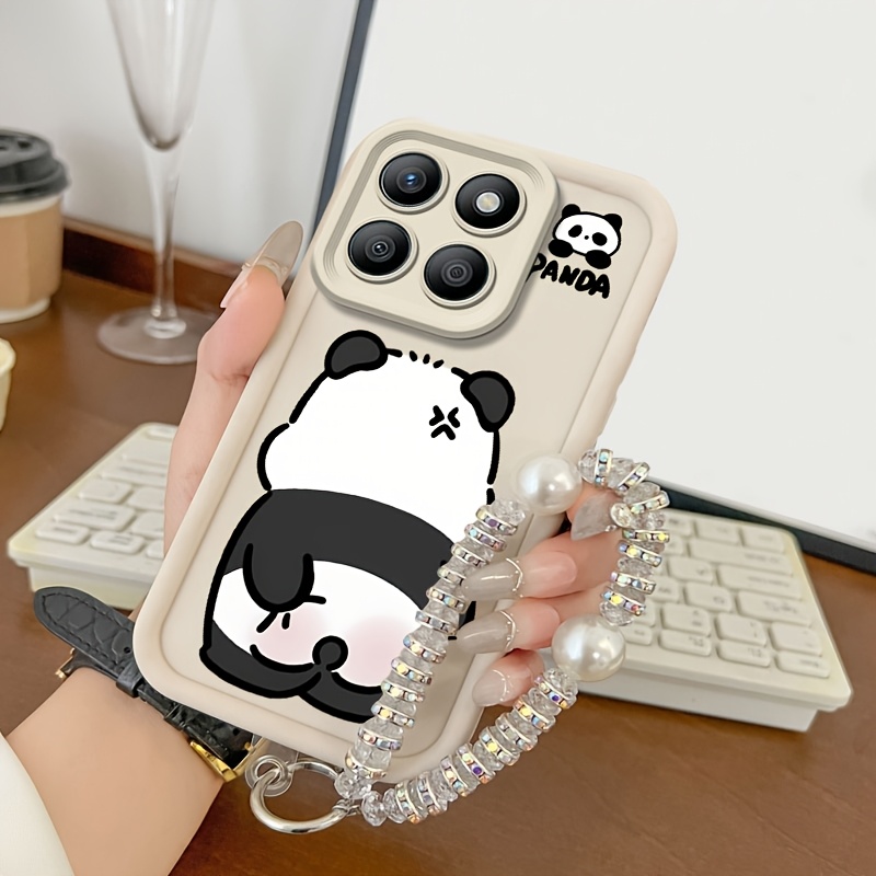 TEMU Phone Case - Cute Little Bear 2d Flat, Phone Case, Suitable X7d 5g, With Mobile Phone Lanyard, Fashionable Minimalist Case With Mild Shock