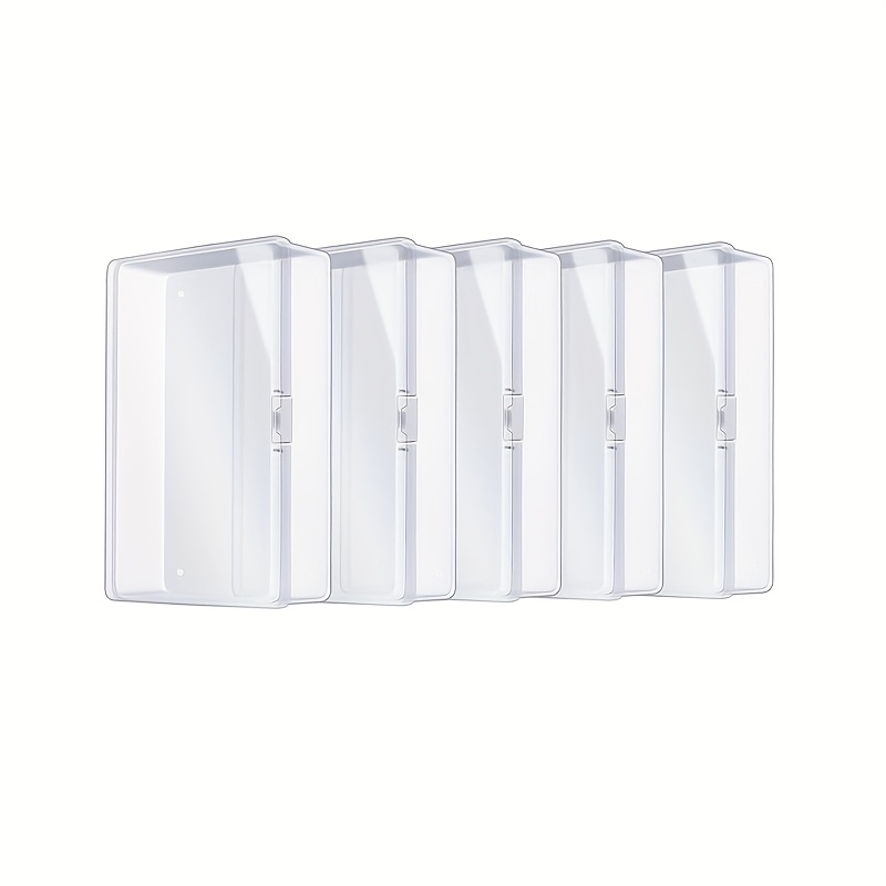 Image of 5-pack Transparent Dust-proof Coin Organizer, Empty Plastic Trading Card Storage Box, Poker Card Box, Snap Closure Sleeve, Game Cards, Bank Cards 11.5cm/4.52in X 8.5cm/3.34in