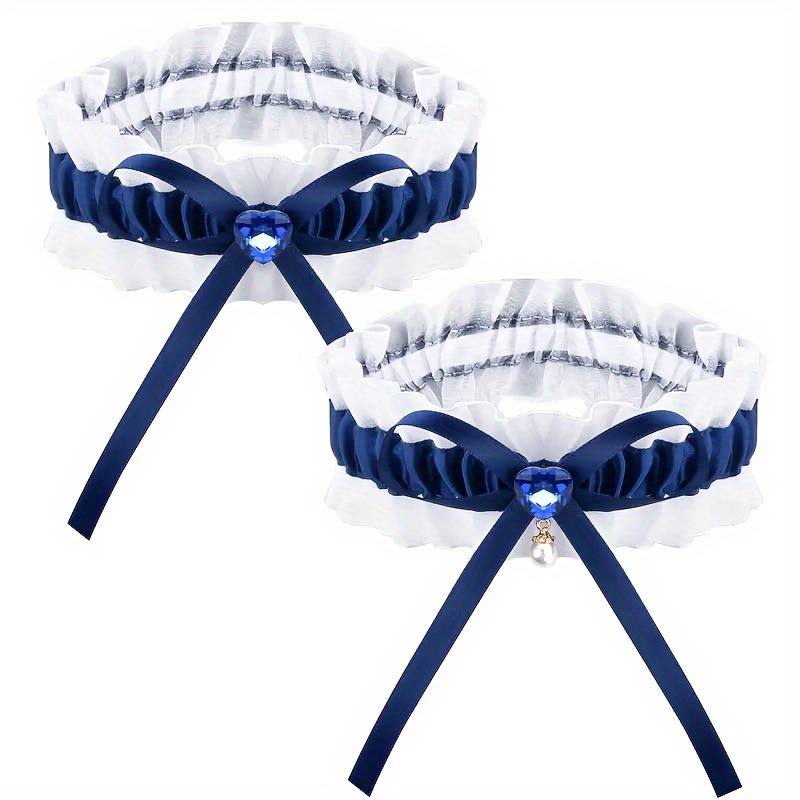 Set garrettera da sposa, garrettera da sposa blu, set garrettera