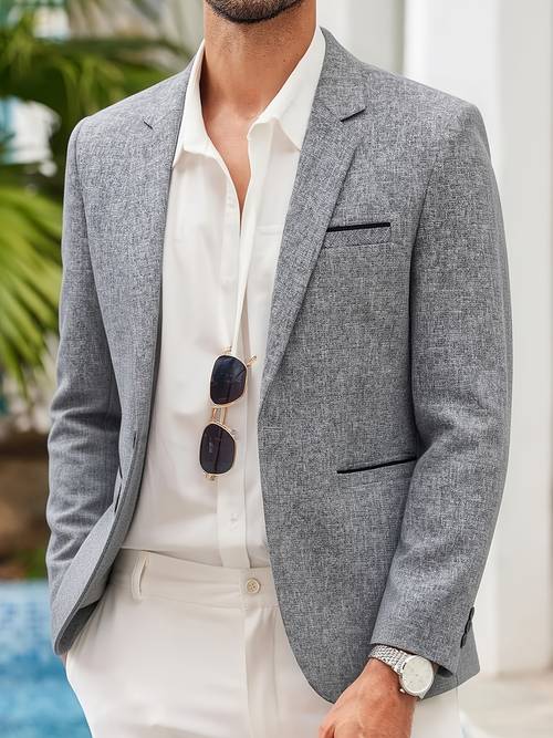mens fashionable casual jacket wedding banquet formal wear light business office suit top suitable for formal and casual occasions effortlessly a relaxed and a must have for stylish men