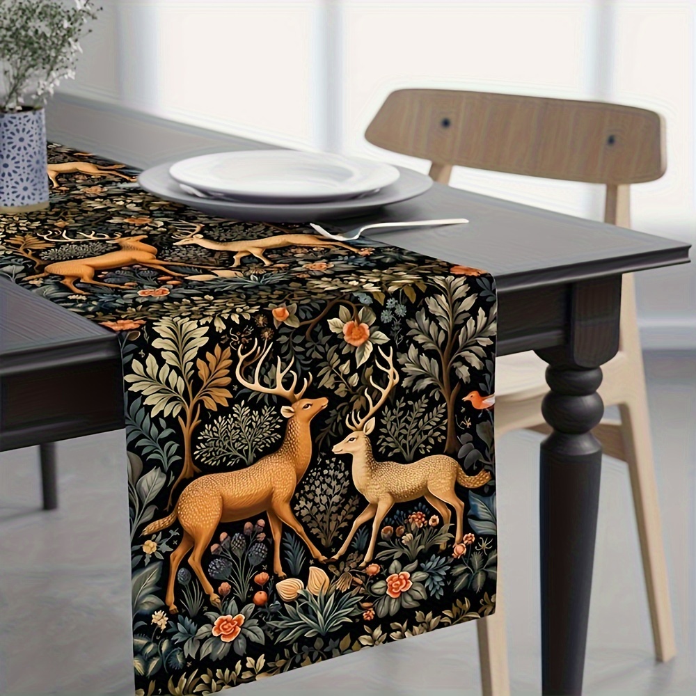 

1pc, Garden Party Autumn Animal Print Table Flag, Table Decoration, Suitable For Indoor And Parties