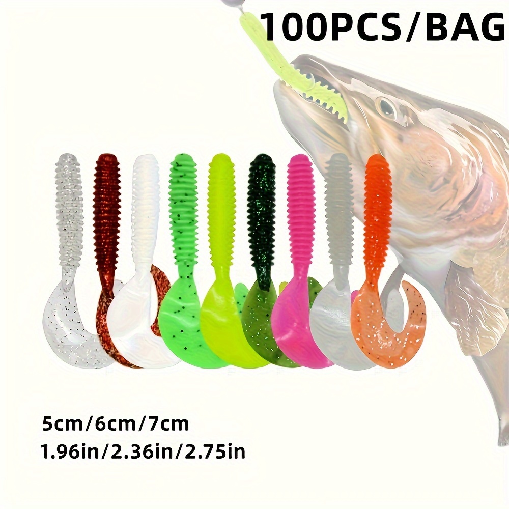 

100pcs/bag Swimbaits Paddle Tail, Soft Lure For Trout Crappie Bass, Swimbaits Soft Plastic Fishing Lures Durable Plastic Bait Swimmer For Saltwater/freshwater, Fishing Lover's Gift