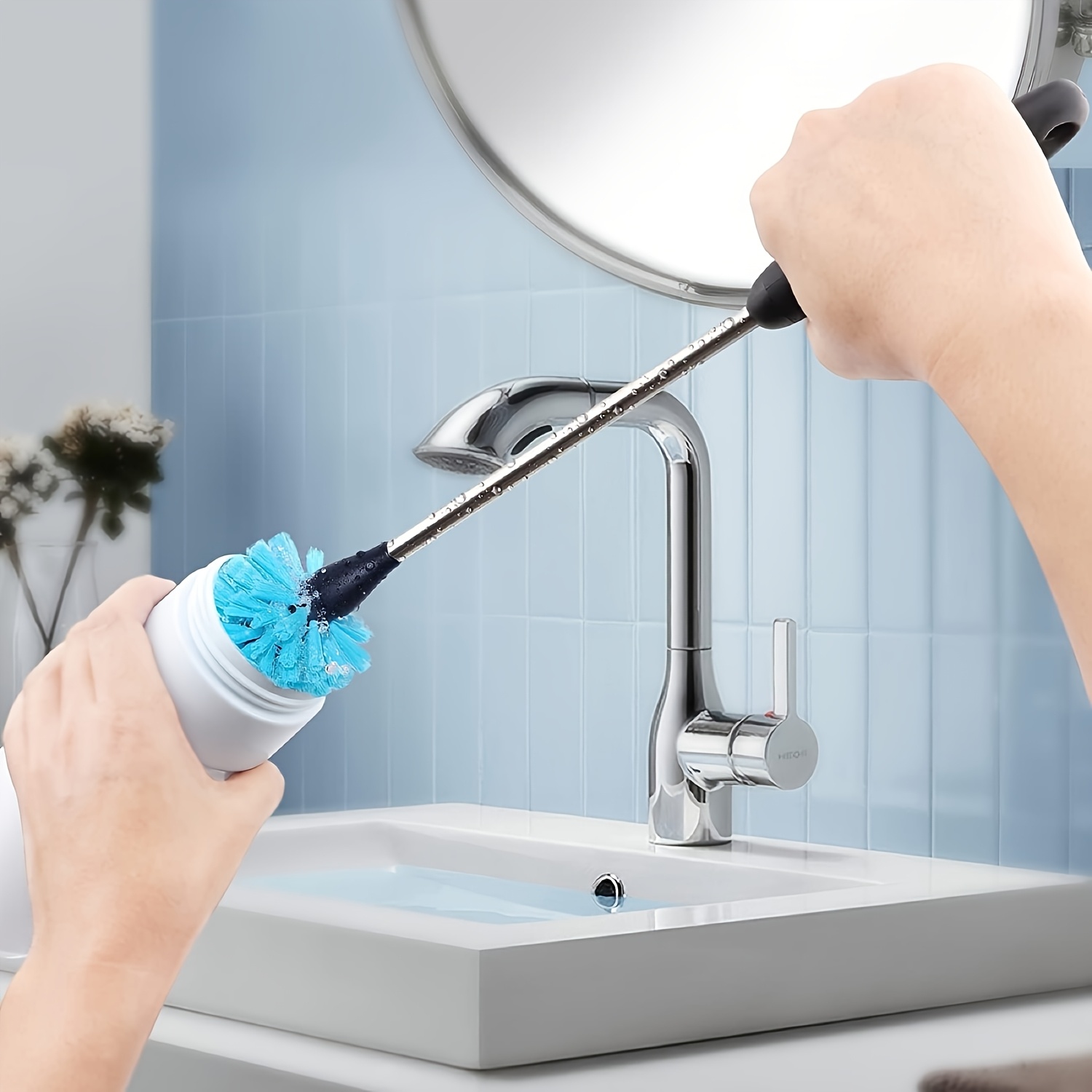 Juego de cepillos de limpieza de vasos mejorados de 6 piezas, juego de cepillos para botellas de agua cuatro en uno, cepillo para botellas de agua de mango largo para limpiar y lavar, adecuado para limpiar botellas de agua de cuello estrecho, botellas de agua deportivas, tazas de café, tazas de vidrio, termos, etc.