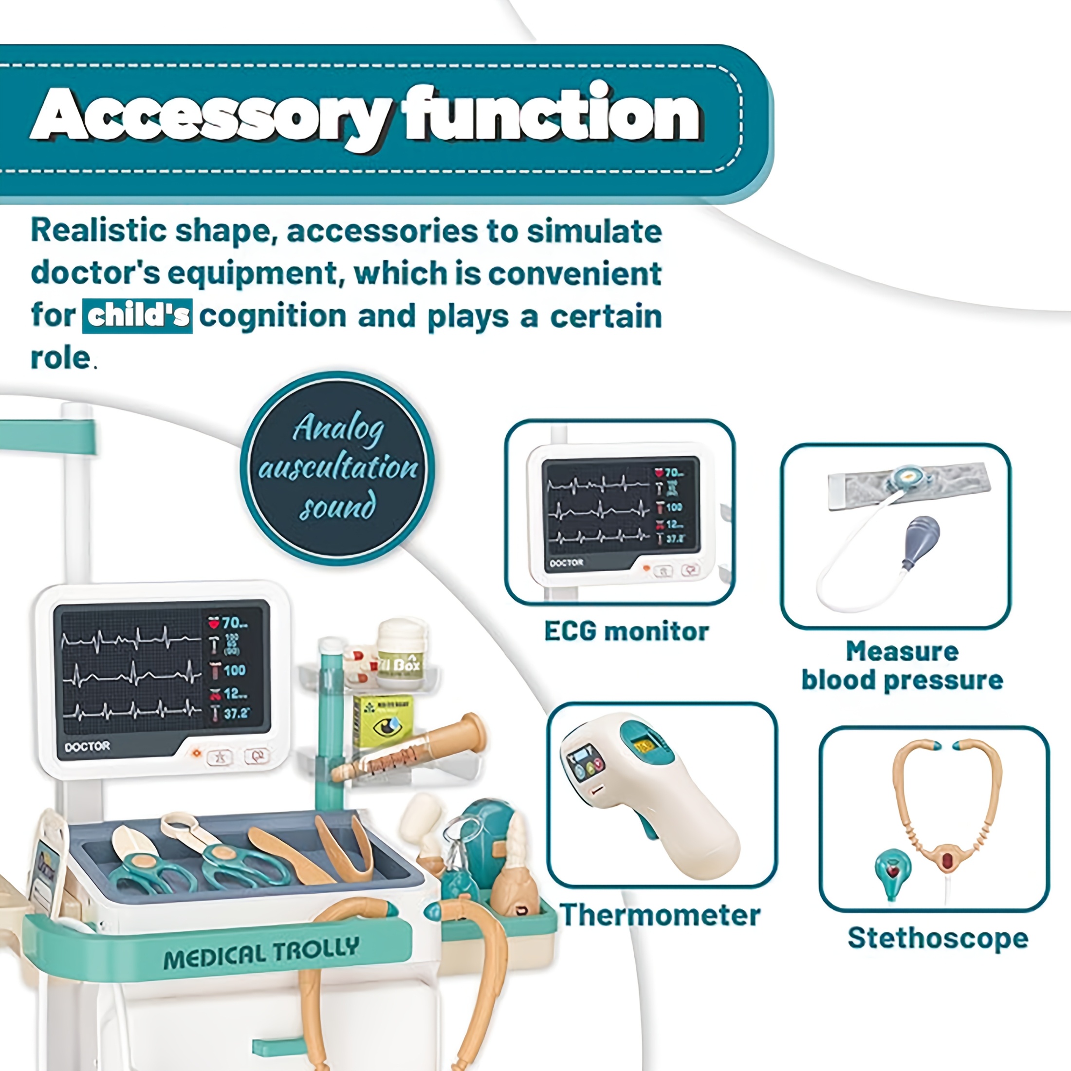 Dokter-verplegingskar met geluid/effecten