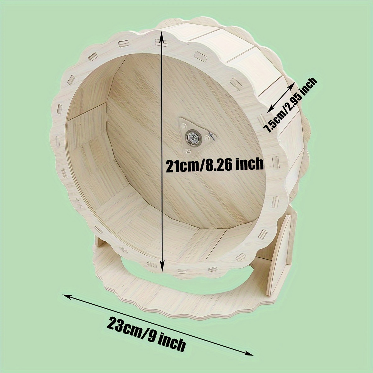 TEMU 1pc Hamster Wooden Running Wheel, Wooden Exercise Wheel, Pet Exercise Toy Hamster Accessories For Dwarf Hamster Gerbil Small
