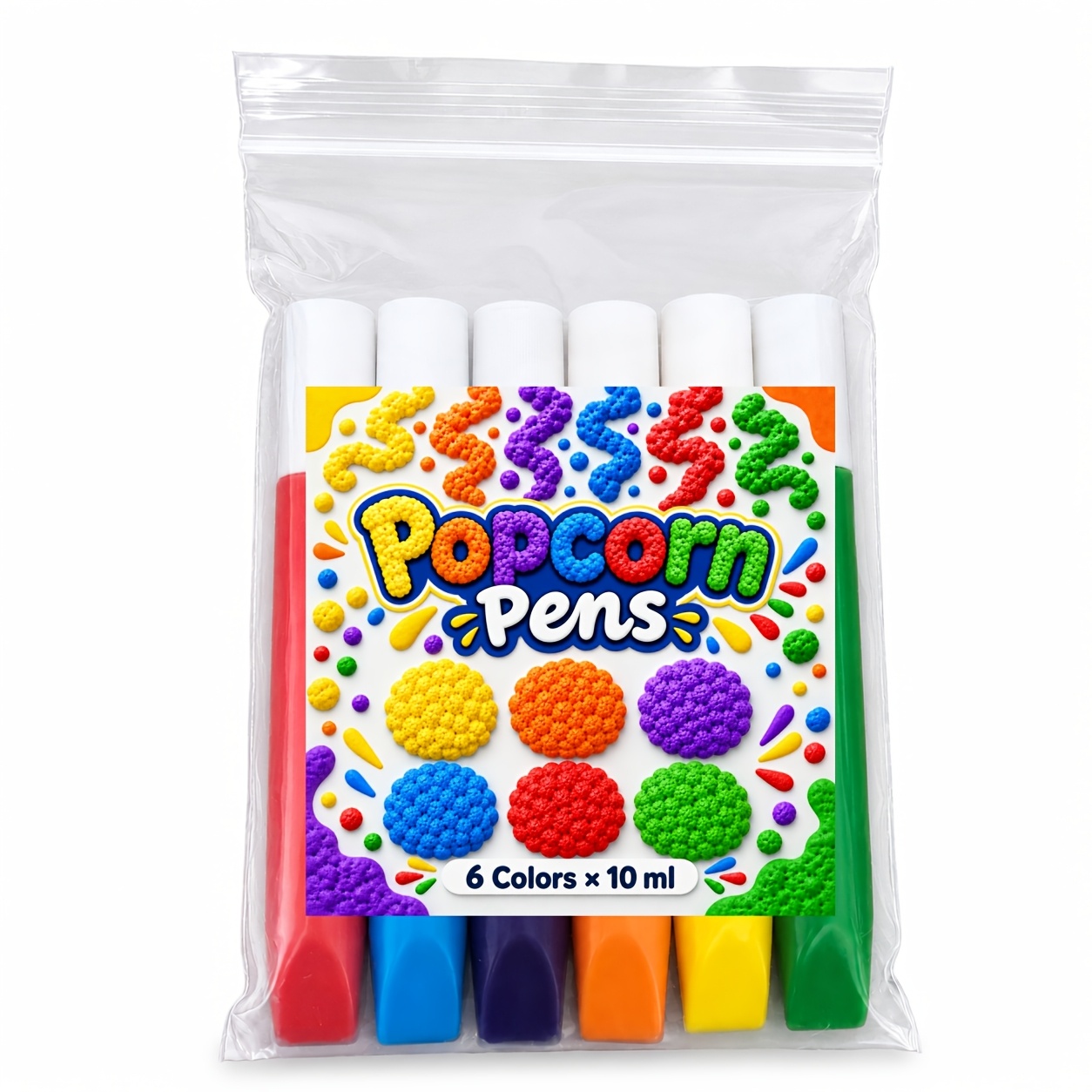 item picture popcorn pens 3d bubble drawing pen heat activated   raised texture craft tool for artwork greeting cards scrapbooking 6 colors