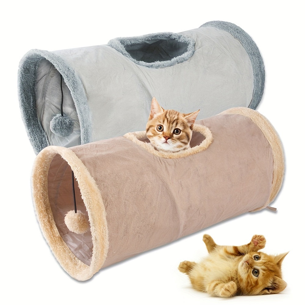 

Foldable Fleece Cat Tunnel - Perfect For Playful Kitties - Suitable For Cats