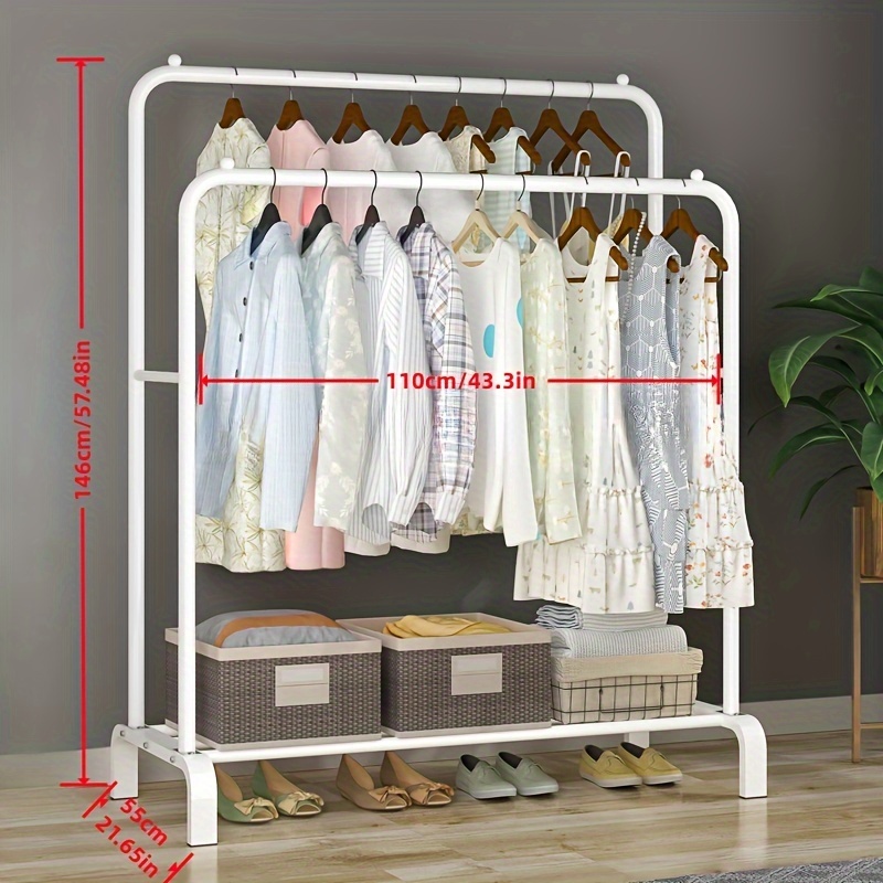 Garment Rack, Antiskid Design Clothing Rack with Storage Bottom