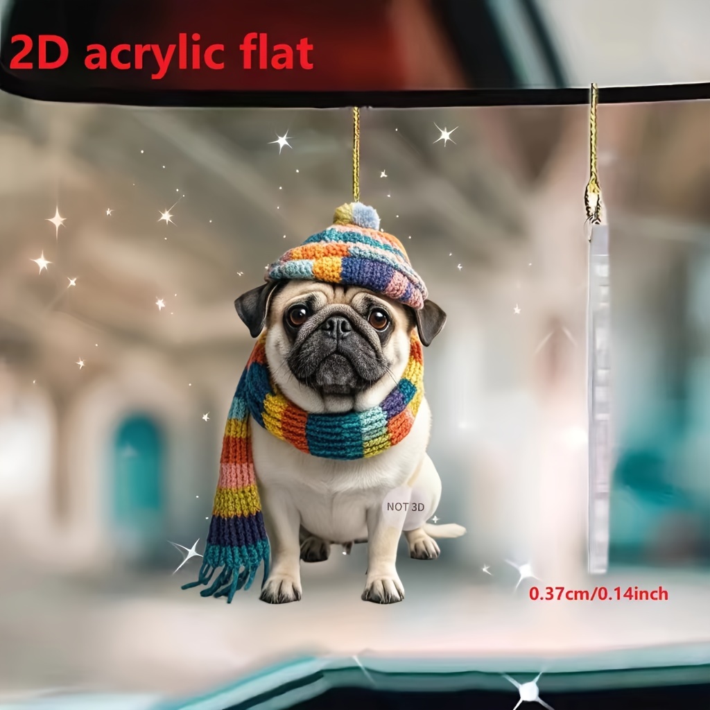 

1pc Cute Tree Decoration Pendant, 2d Acrylic Christmas Home Window Decoration, Car Mirror Decoration Hanging Ornament, Ideal Gift For Holiday