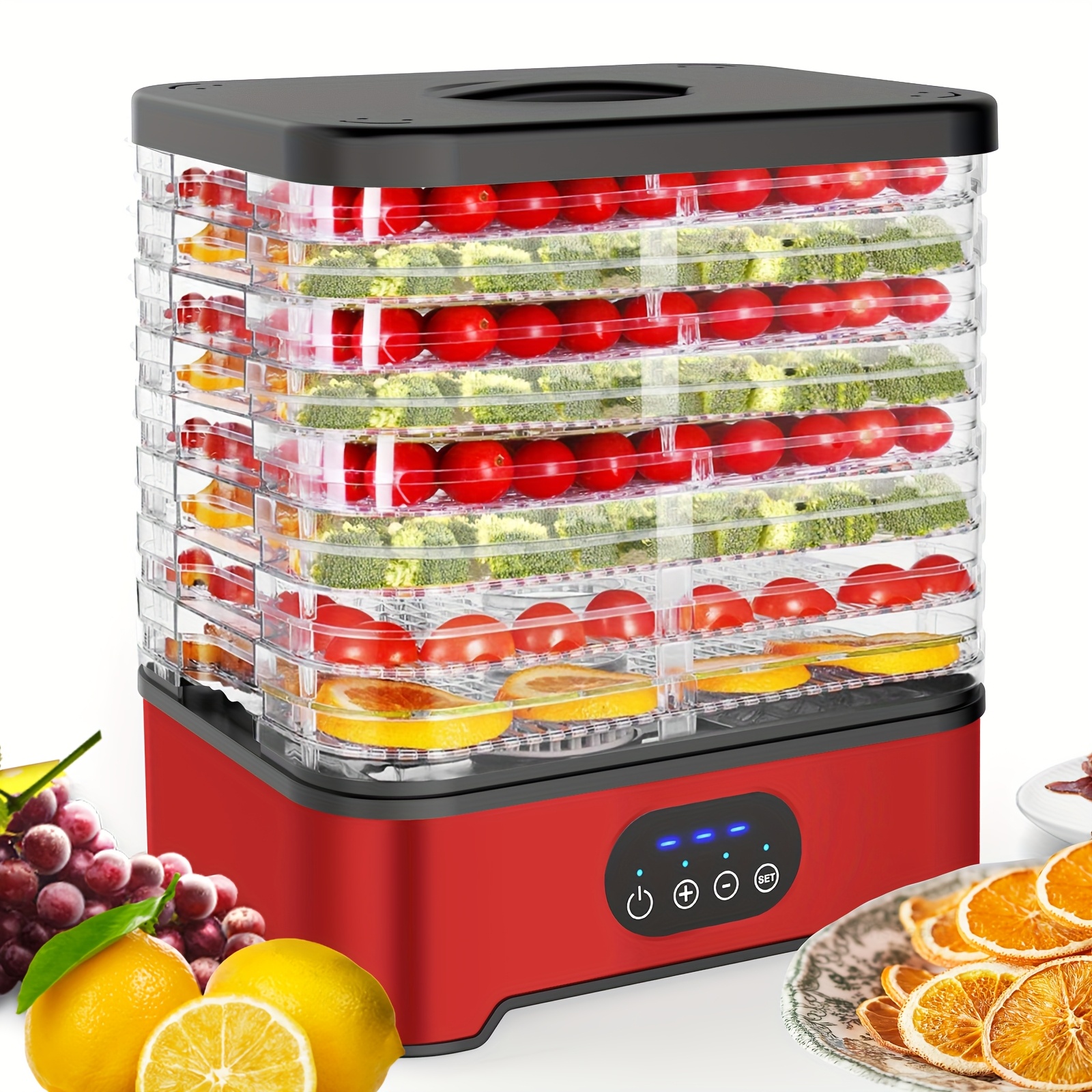 MPM Dörrautomat MSG-03 - 4 Stapelbare Tabletts, 250W, BPA-frei, 28cm Durchmesser