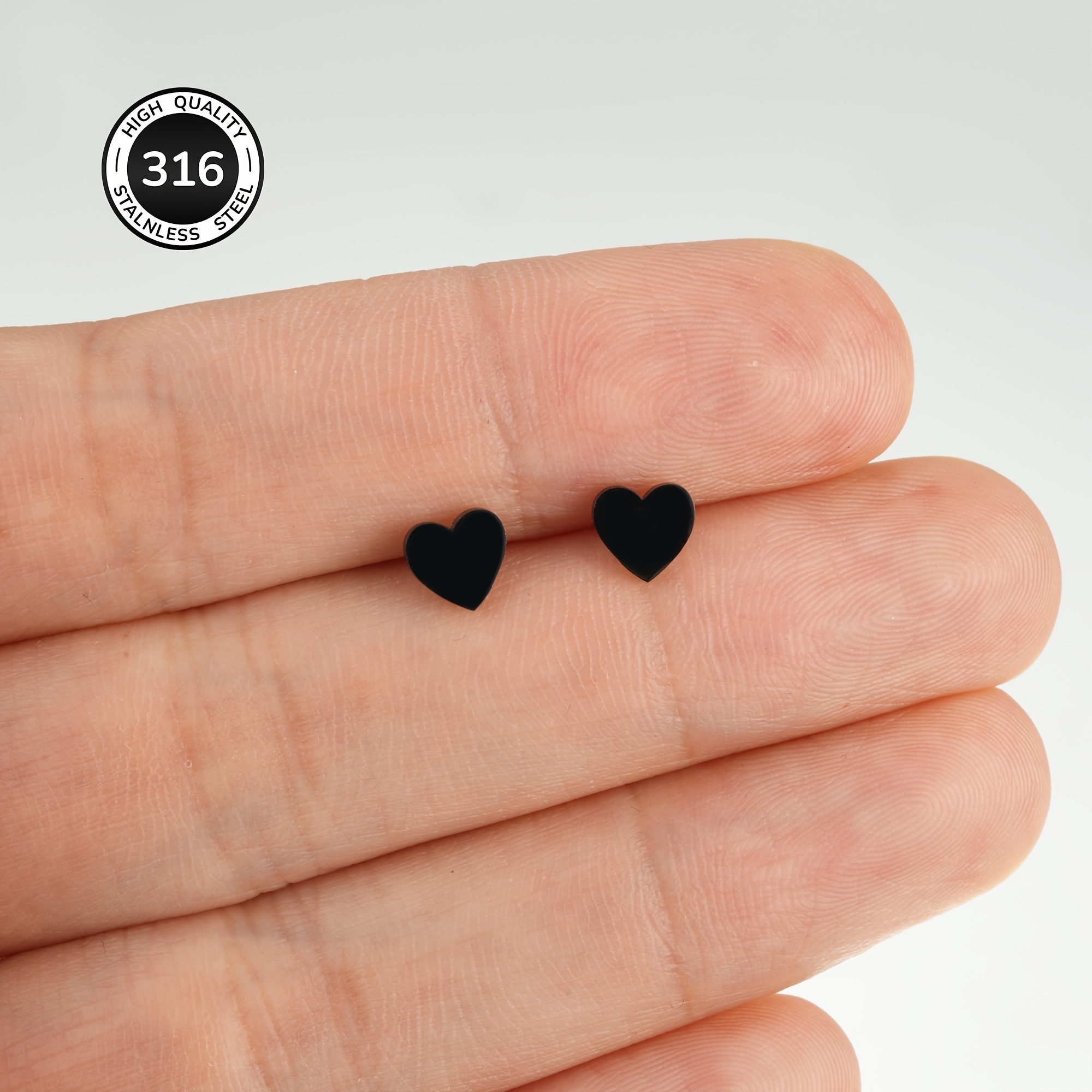 Image of Stud Earrings, 18k Gold Plated, Hypoallergenic And Durable Ear Jewelry, Simple And Stylish Heart-shaped Ear Bone Studs For Women, A Perfect Gift