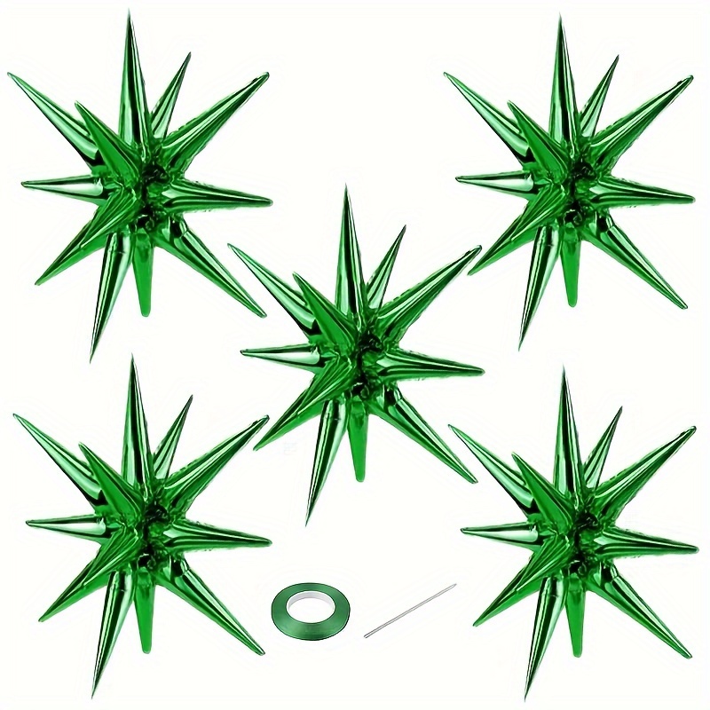 

5 Pieces Of Green Conjoined Exploding Star Balloon Set