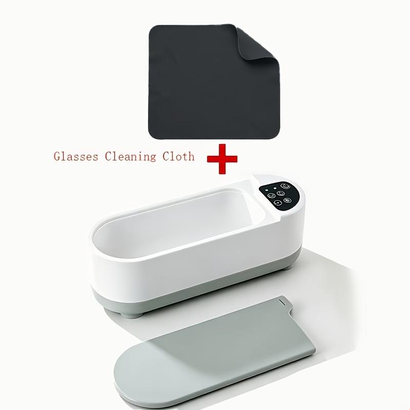 TEMU Machine de nettoyage de bijoux 1 pièce + Chiffon pour lunettes, Appareil de nettoyage portable, Nettoyant à liquide de nettoyage, Machine de
