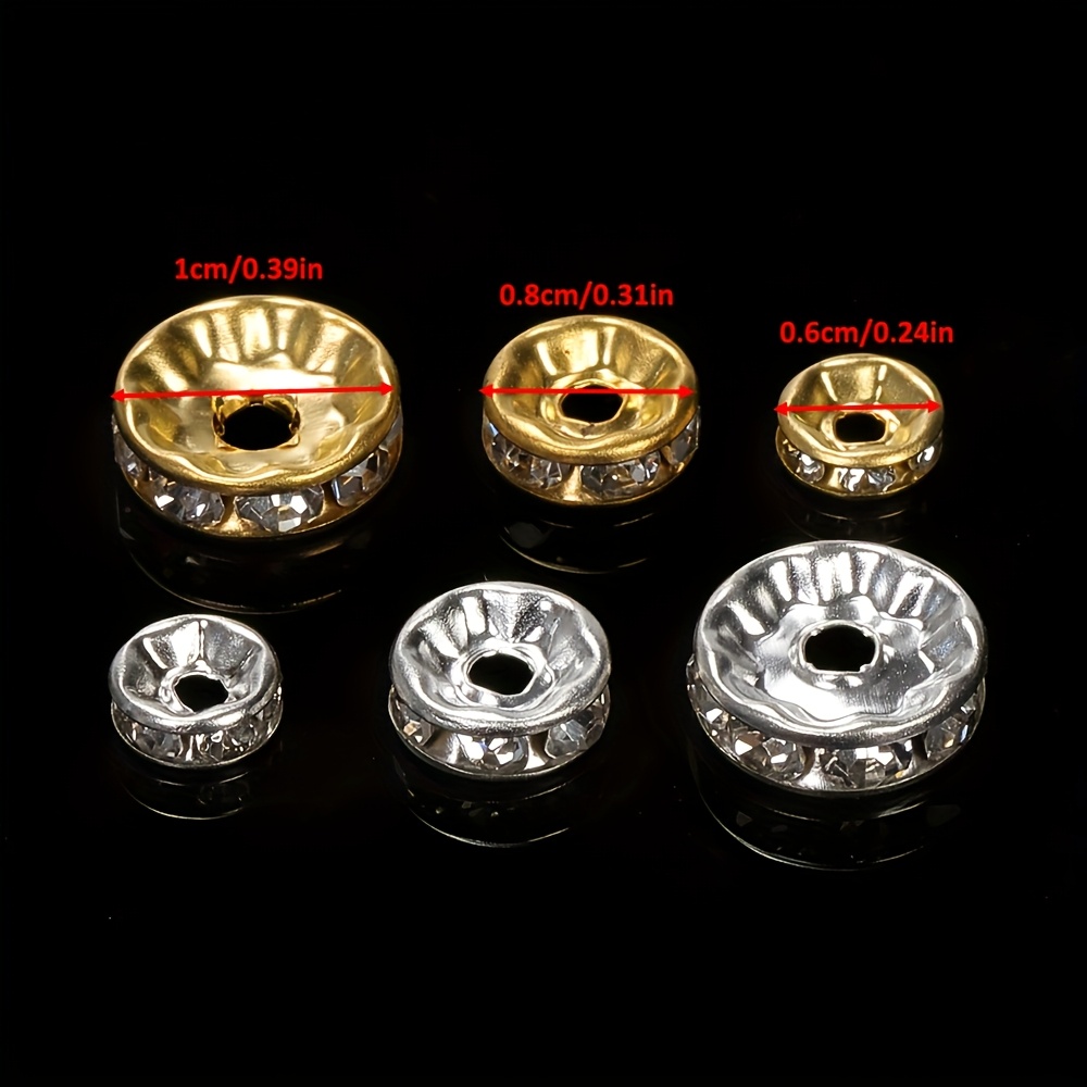 100pcs Iron Rhinestone Wheel Rings for DIY Jewelry Making