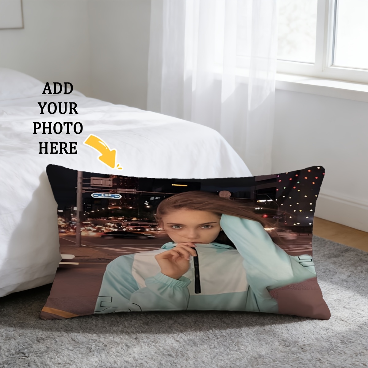 TEMU Housse de coussin photo personnalisée avec une , parfaite coussin décoratif pour votre salon ou votre chambre à coucher. Un cadeau créatif idéal