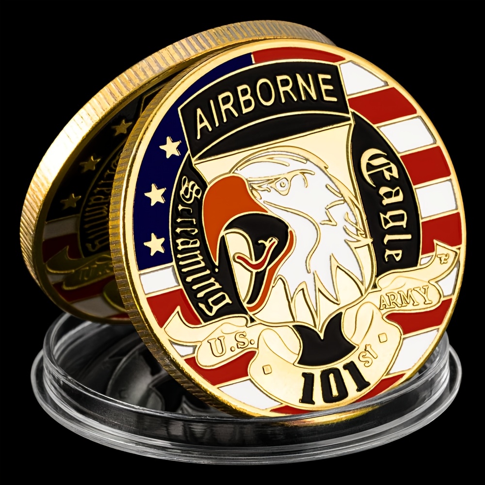 

Replica Coin 1pc Coin Gold Plated 101st Airborne Division Air Assault With Challenge Token Badge Replica Coins