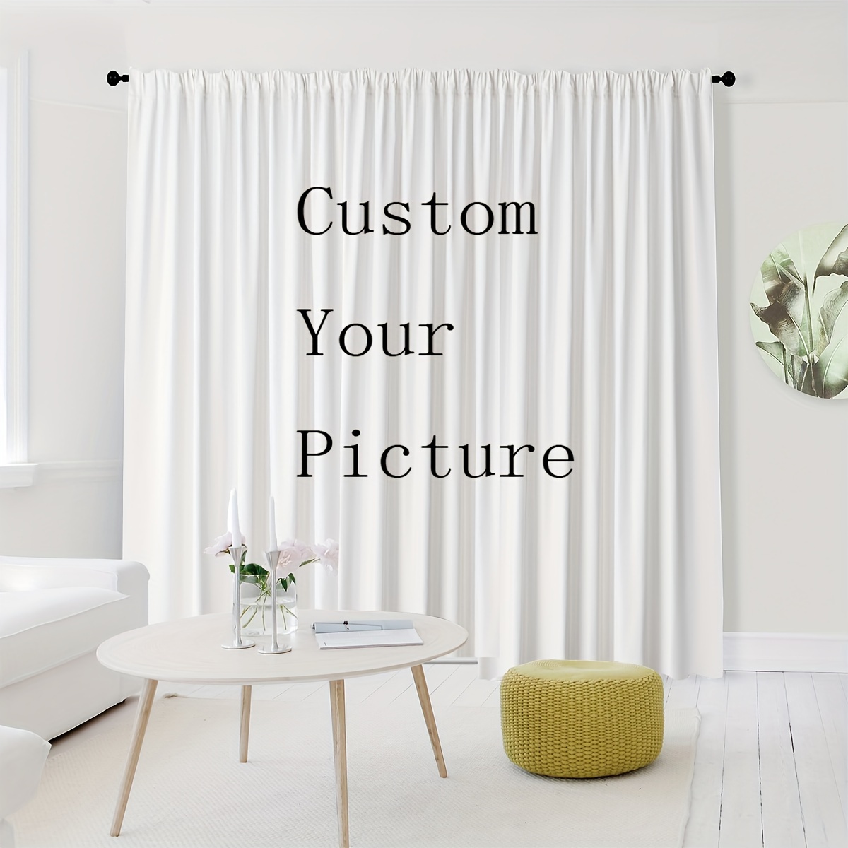 

1pc, Custom Printed Curtains With Patterns, Customized According To The Pictures Rods Pocket Curtain Suitable For Living Room Office Home Decoration