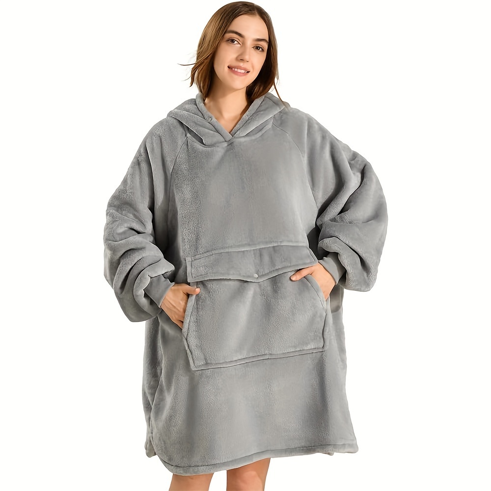 

Krifey Wearable Blanket Hoodie, Sherpa Hooded As Birthday Gifts For Mom Women Girlfriend Men, Oversized Cozy Sweatshirt With Pocket, Light Gray