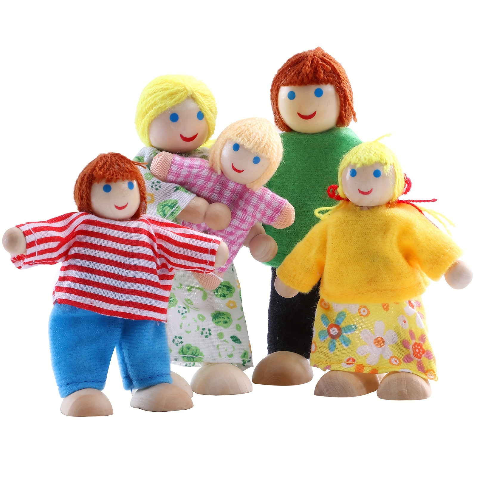 

Wooden , Set Of 5 Miniature For Kids, Pretend Doll Set, 3-6, Imaginative