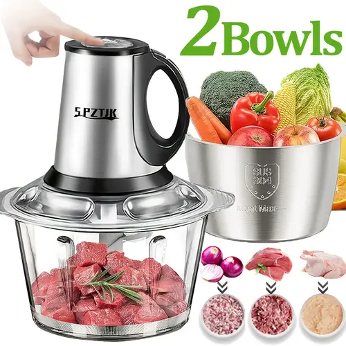 food processor with 2 bowls 101 45oz meat grinder for baby food meat onion salads nuts vegetables chopper 2 processor electric vegetable chopper garlic press food chopper masher stainless steel bowl pc bowl electric dough mixer