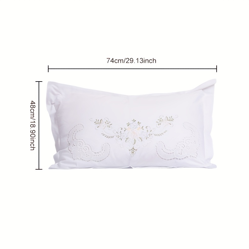 2pcs Lace Minimalist Pure Cotton Pillowcase, Removable And Easy To Clean, Suitable For Home Decoration, Double Bed, Use