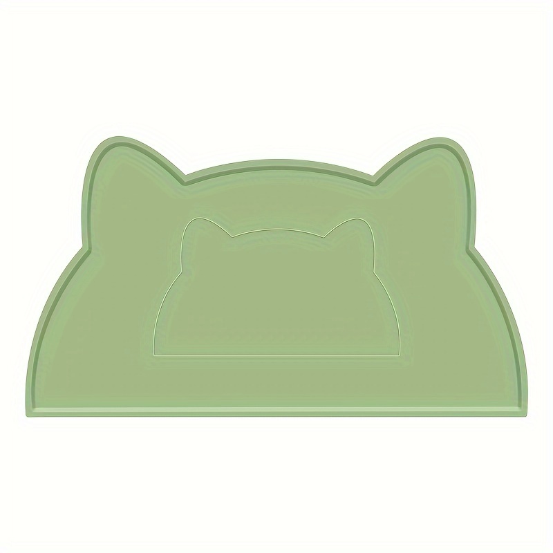 1pc Pet Cat Head Shaped Pet Mat, Cat And Dog Bowl With Raised Edges Mat, Suitable For Small And Medium-sized Pets