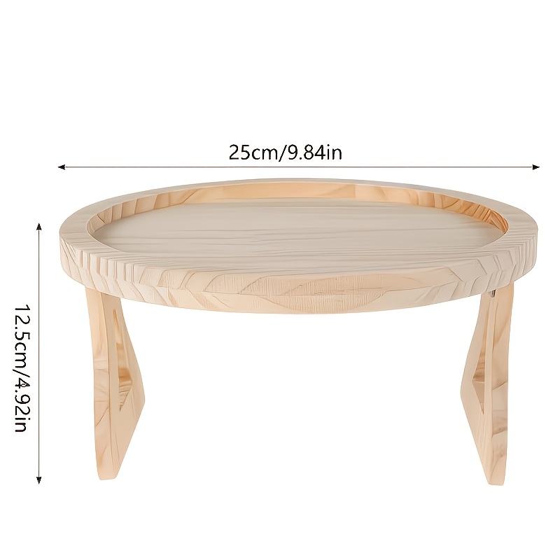 TEMU Mesa Bandeja Retro de Madera para Reposabrazos de Sofá - Organizador Plegable de Snacks y Control Remoto - Mesa Lateral Duradera para Sofá -