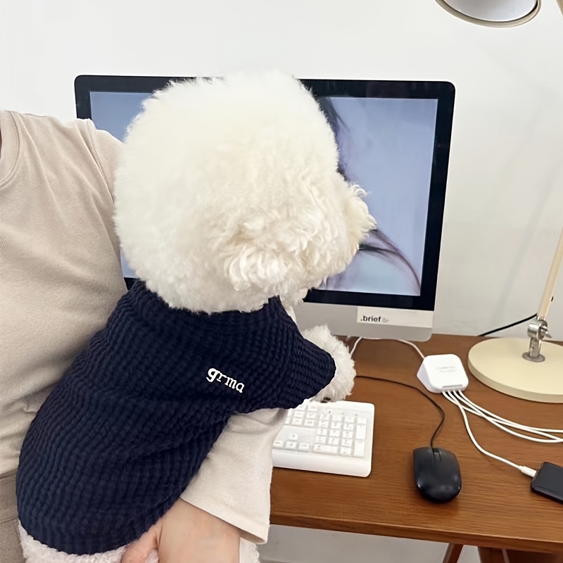 TEMU Pullover Tricoté Confortable pour Chiens de Petite et Moyenne Taille - Motif Grille Ananas, Lavable en Machine - Vêtements pour Chihuahuas,