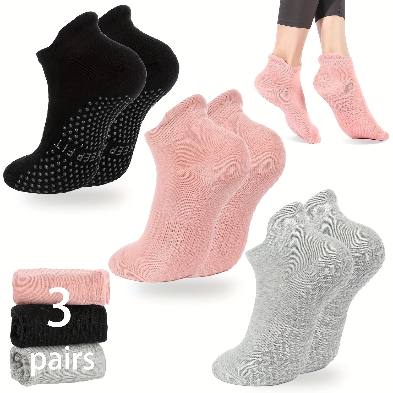 Custom Text Non Slip Socks Pvc Grips Sole Sock Cotton Non Skid Ankle
