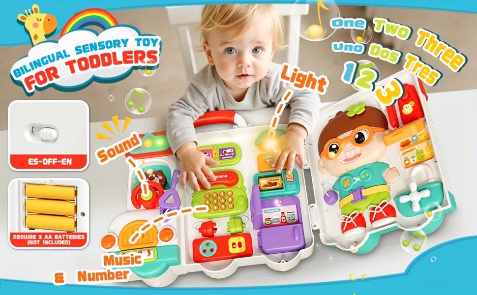 54 in 1 multifunctional busy board toys for 1 3 years 1 year old educational sensory learning with 54 interactive buttons zippers locks phone computer like panels fine motor skills development birthday gift for boys girls puzzle classroom teacher must haves games puzzles classroom must haves activity board educational games kindergarten learning activities kindergarten Product details 4