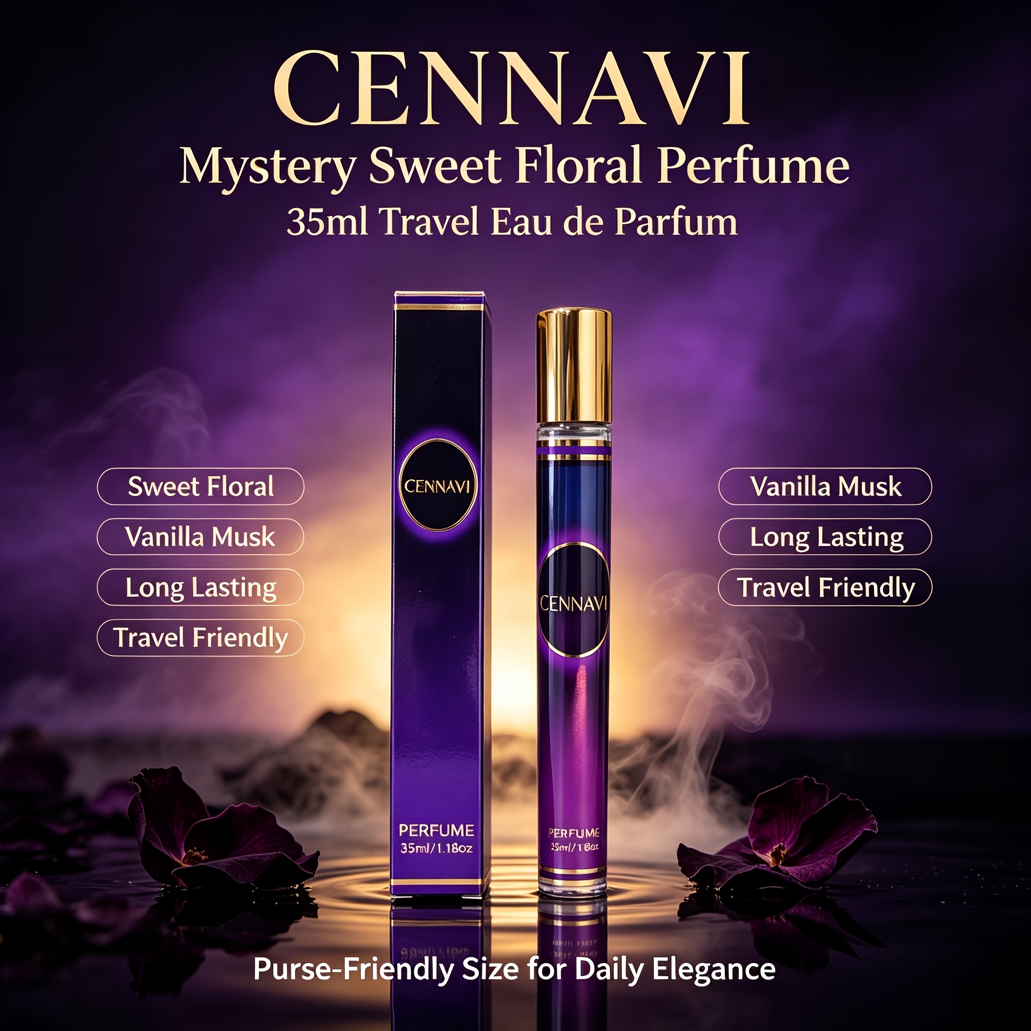TEMU 35ml Women' Eau De Parfum Spray - Musk Perfume, Long Lasting Suitable For Daily Wear, Dates & Special Occasions, Portable Perfume For Skin,