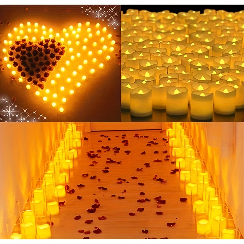 48pcs White Battery Powered LED Tea Light Candles for Halloween & Christmas