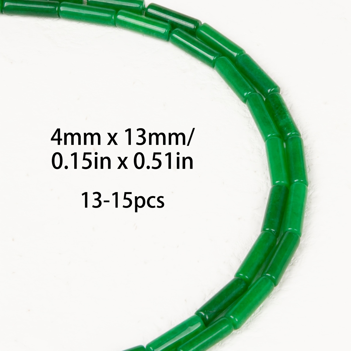 TEMU 4 X 13Mm/13-15pcs Perles Tubulaires en Naturelle Longues et Cylindriques - pour la Fabrication de Bijoux, Bracelets, et l'Amélioration des