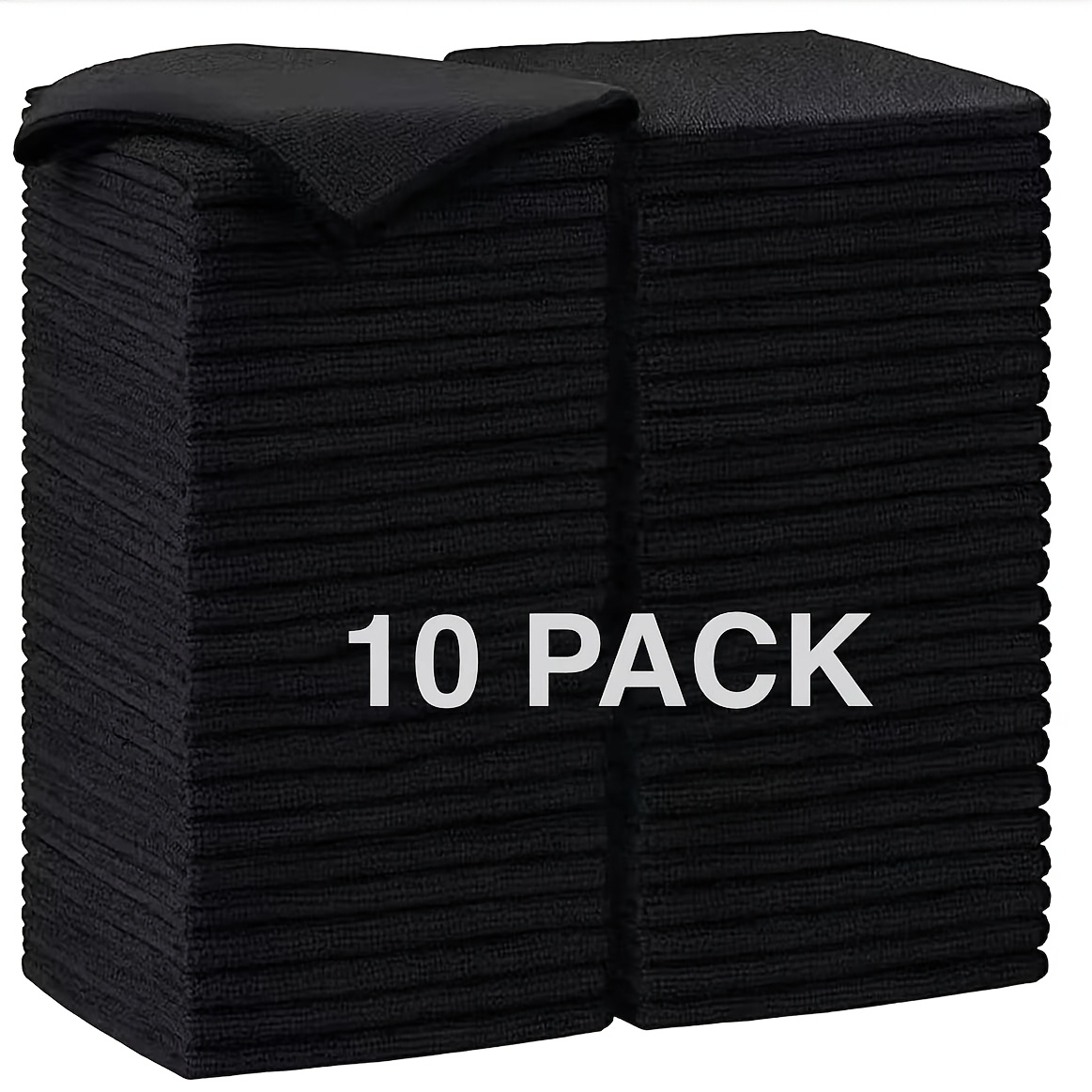 Black Microfiber Cleaning Cloth, Absorbent Microfiber Rags For Housekeeping Supplies, Reusable Cloths For House Washable