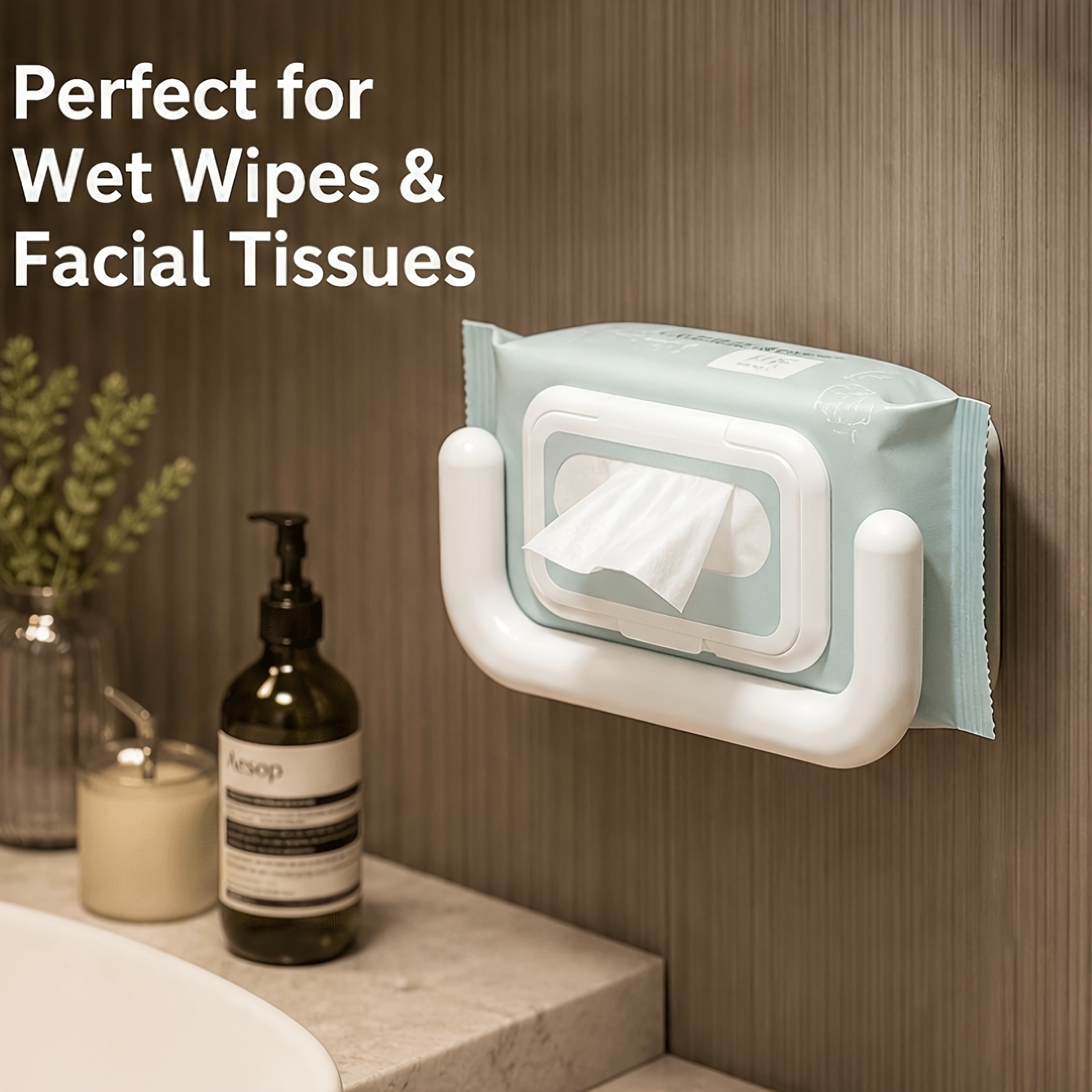 TEMU Porte-papier en U - Support de papier hygiénique pour toilettes perçage, support de rangement suspendu pour papier hygiénique, étagère de
