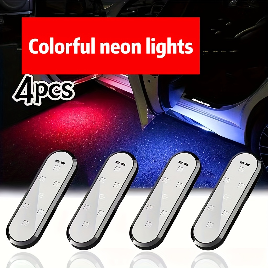 

4pcs Door Lights Led Welcome -road Outdoor Lighting Door Decoration Motorcycle Neon Lights Pet Lights Camping Lighting