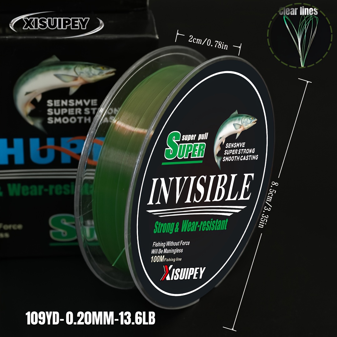 TEMU 1 Roll Fluorocarbon High-quality Fishing Line, Invisible When Entering Water, Color-changing Nylon Line Under , Suitable For Ice Fishing, Sea