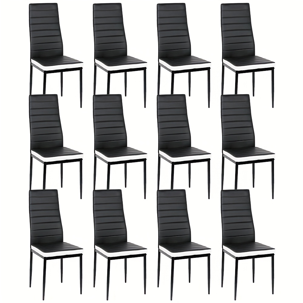 Image of Set Of 12 Padded Chairs Made Of Pu - Durable High-back Dining Chairs Suitable For Restaurants, Events, And Kitchens | Easy To Clean And Resistant To Scratches