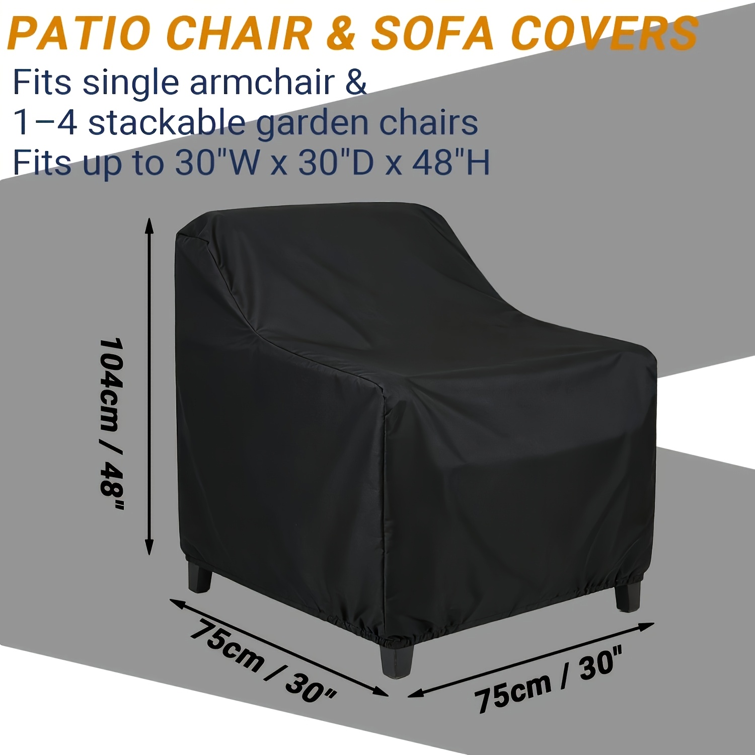 TEMU Fundas para sillas de exterior de resistencia y antidesgarre, aptas para muebles de patio, fundas para sofá para todo tipo de y de tela Oxford