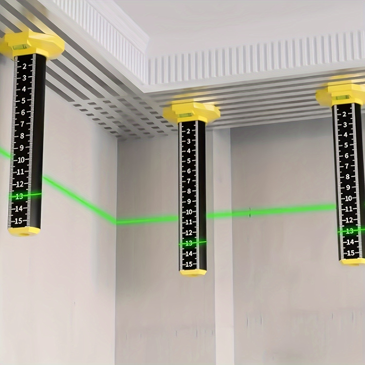 

Versatile Magnetic Ceiling & Floor Tile Height Gauge - Durable Aluminum Alloy & Abs, Ideal For Woodworking & Flooring Projects