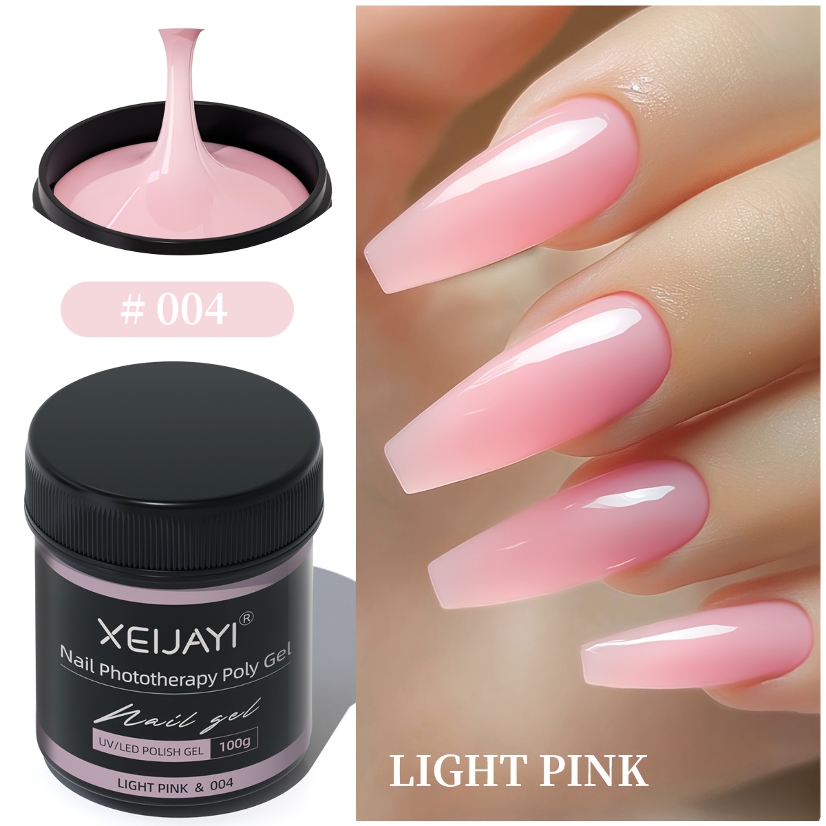 Xeijayi 100g /led Cured Poly Nail Gel Suitable For Diy Builder Gel, Quick Building Acrylic Nail Extensions, /korean Style Gel Polish For At Nail Art, /led Compatible