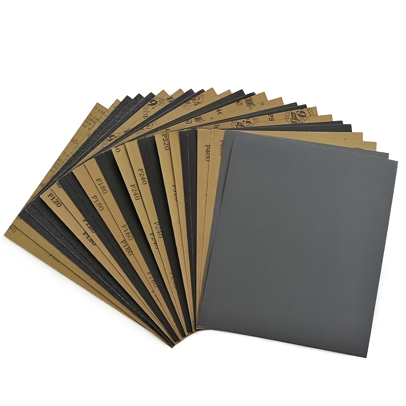 TEMU 20pcs Mixed Grit Sandpaper Assortment Kit, Specification: 280x230 Mm, Wet And Dry Sandpaper, Providing 60-3000 Grit Sizes, Cut, Is Ideal For