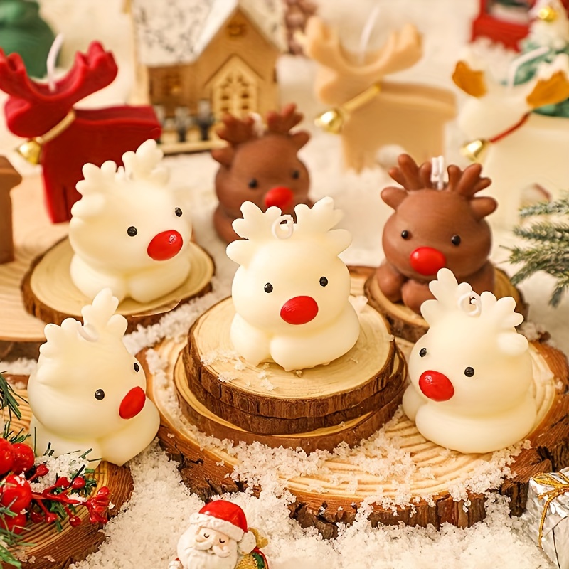 1pc festive reindeer shaped scented candle gingerbread man