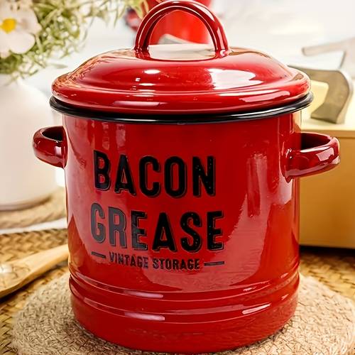 with strainer and safe pouring handle kitchen accessory for cooking oil filtration and storage no battery required