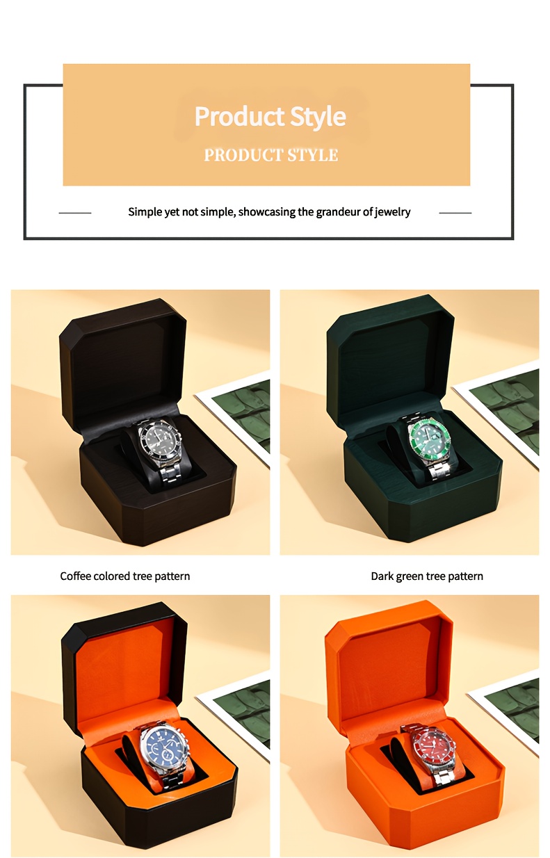 Elegante Estuche de Cuero Falso Octagonal - Perfecto para el Día de San Valentín, Organizador de Almacenamiento de Joyería y Relojes de Lujo, Ideal Regalo para Hombres y Mujeres, Estuches de Joyería