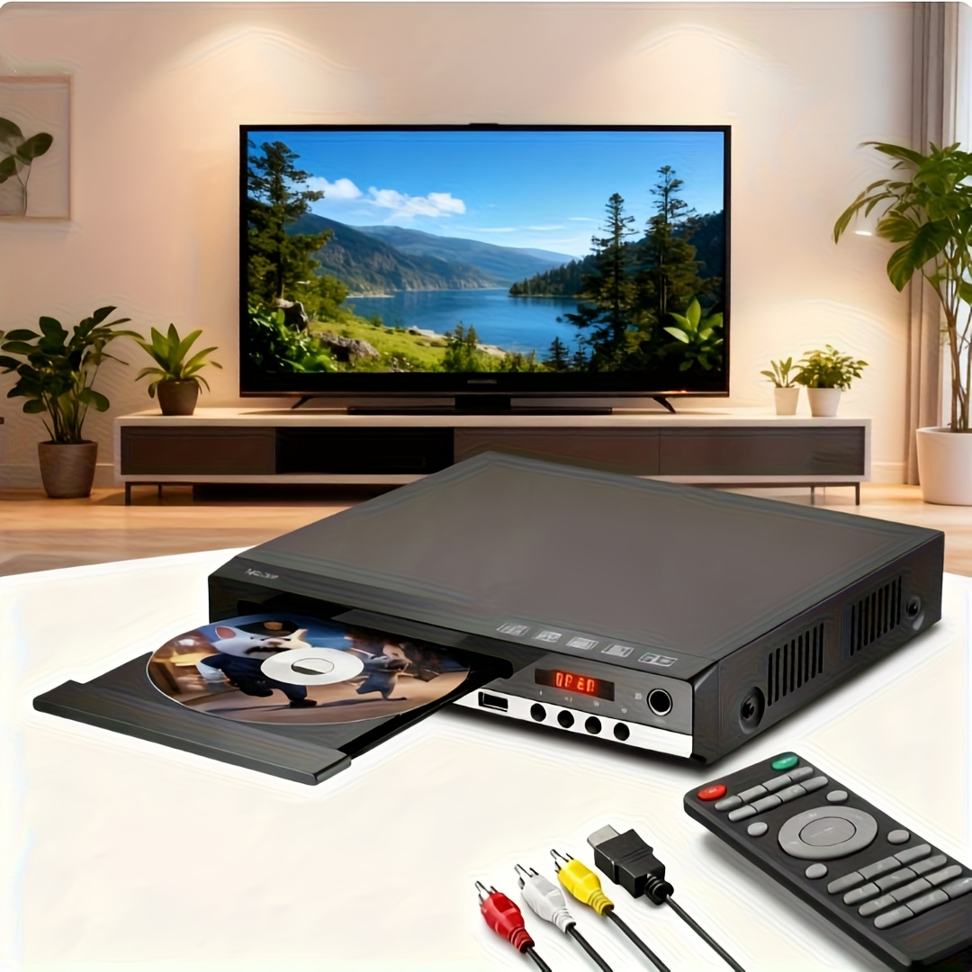 TEMU Home Dvd Cd Player Compact Dvd Player, Contains Remote Control, Home Dvd High-definition Dvd Player, Children's Vcd Player, Mini Cd Player, Usb