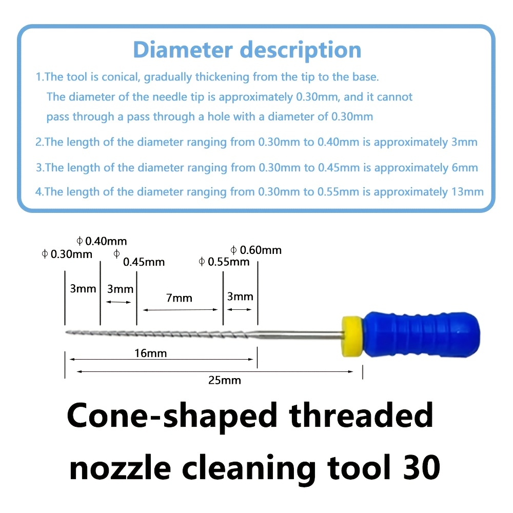 TEMU 3d Printer Nozzle Cleaning Tool, Tapered Thread Cleaning Tool, 3d Printing Maintenance Cleaning Tool - For Car Wiper Blades, 3d Printer Nozzles,
