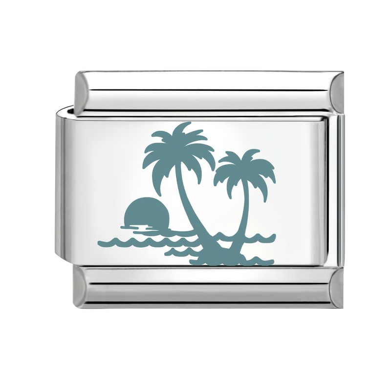 Exquisite Blue Pattern Embossed Ocean Elements Ring